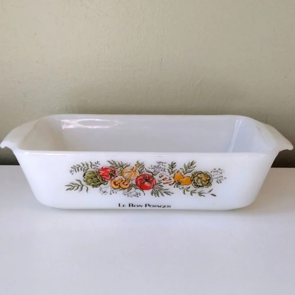 Anchor Hocking Vntg Fire King Le Bon Potager‎ Baking Loaf Pan